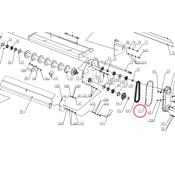 Joint de couvercle de chaîne de transmission pour motobineuse SB
