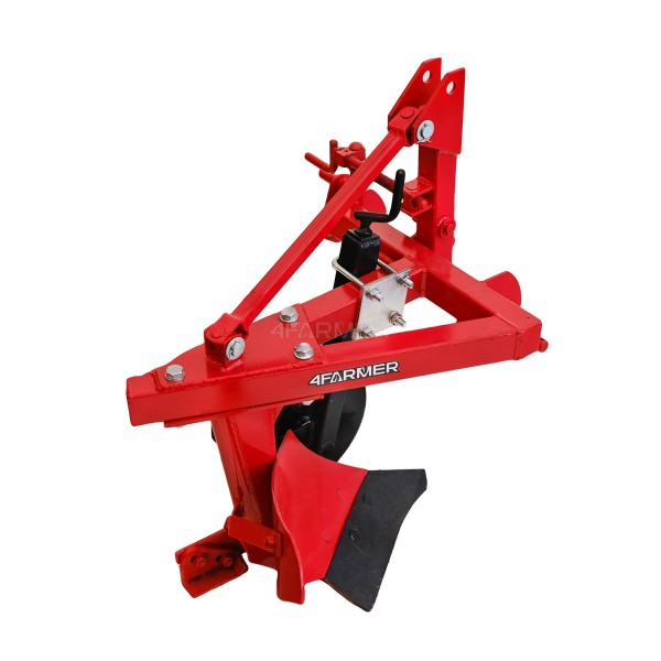 Single-furrow bed plow with 4FARMER regulation