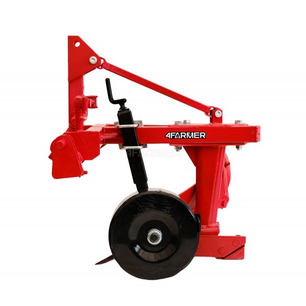 Single-furrow bed plow with 4FARMER regulation