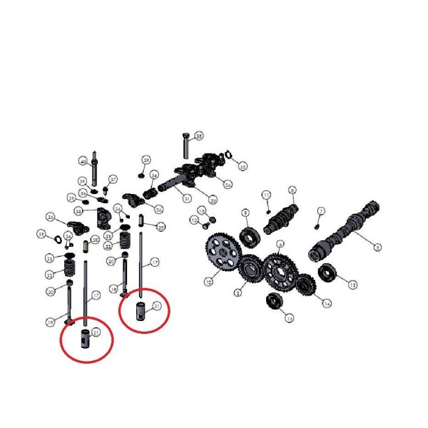 Sada zdvihátek ventilů 16ks Mitsubishi VST MT180/222/270