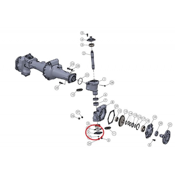 Mitsubishi VST MT180/222/270 untere Abdeckung des vorderen Achsantriebs