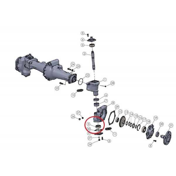 Roulement conique de réducteur avant Mitsubishi VST MT180/222/270