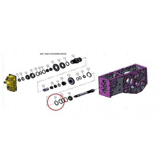 Kovové tesnenie vývodového hriadeľa Mitsubishi VST MT180/222/270