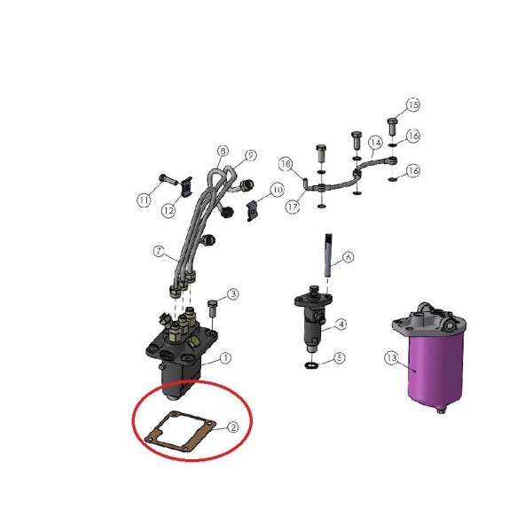 Rondelle de réglage pour pompe d'injection VST MT180/222/270