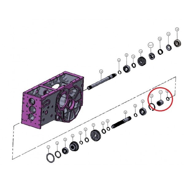 Pouzdro pouzdra s frézou 18T Mitsubishi VST MT180 / 224/270 hřídel přenosu výkonu