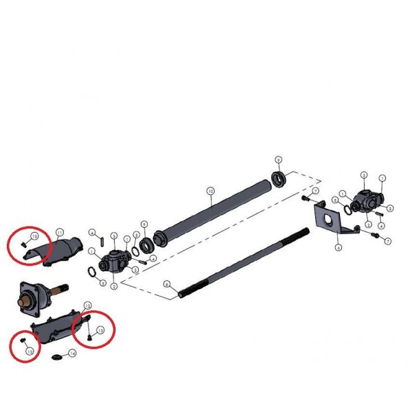 Perno para la carcasa del eje Mitsubishi VST MT180/222/270