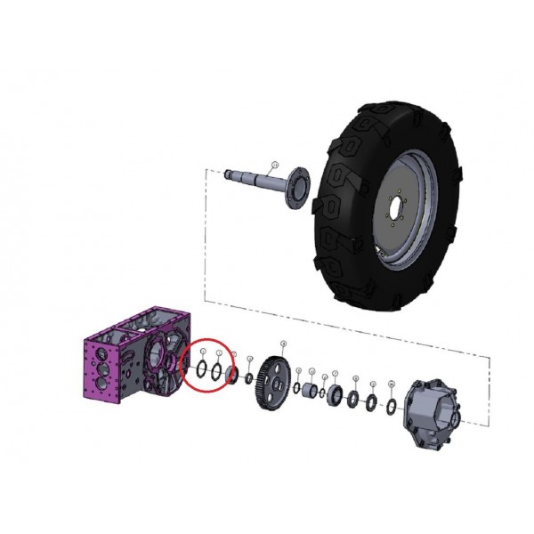 Outer spacer for the rear axle
