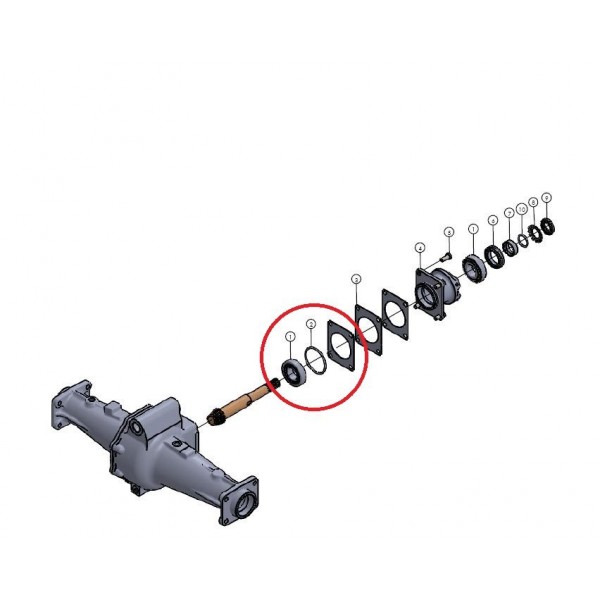 O Ring Ø25 del eje delantero Mitsubishi VST