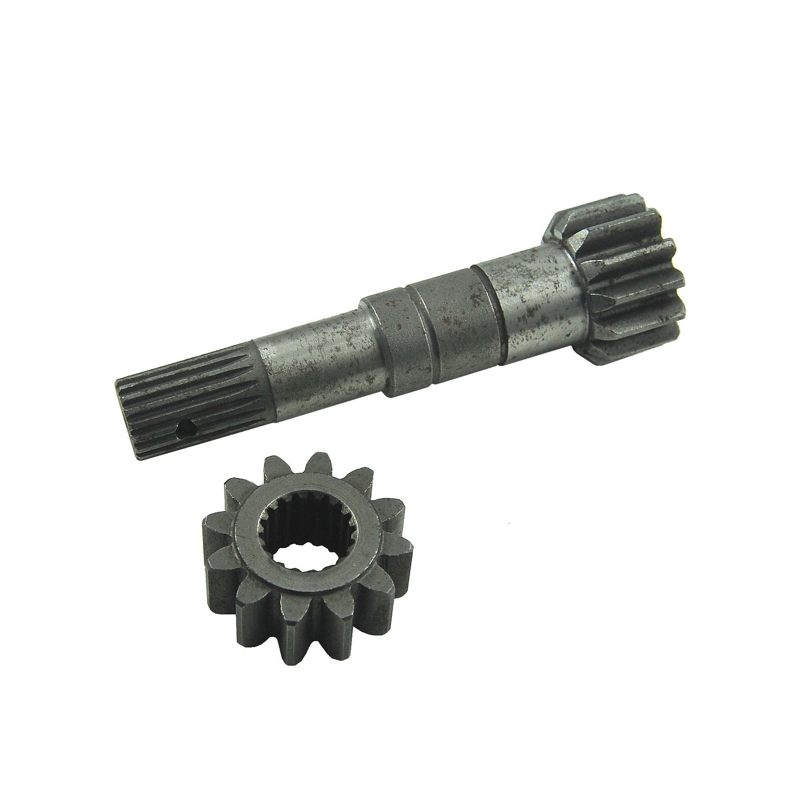 Eje Iseki, 1427-202-001-00, 13T, 18T, 131 mm, piñón 12T, 18T,