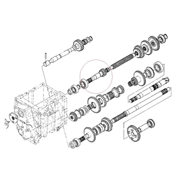 Wałek Iseki, 1427-202-001-00, 13T, 18T, 131 mm, zębatka 12T, 18T,