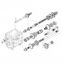 Eje Iseki, 1427-202-001-00, 13T, 18T, 131 mm, piñón 12T, 18T,