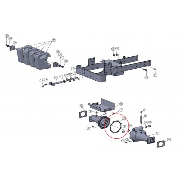 Joint central A/B 152x0,4 du train avant de Mitsubishi VST MT180/224/270