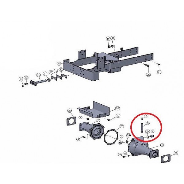 Odvzdušňovací potrubí přední nápravy Mitsubishi VST MT224/270