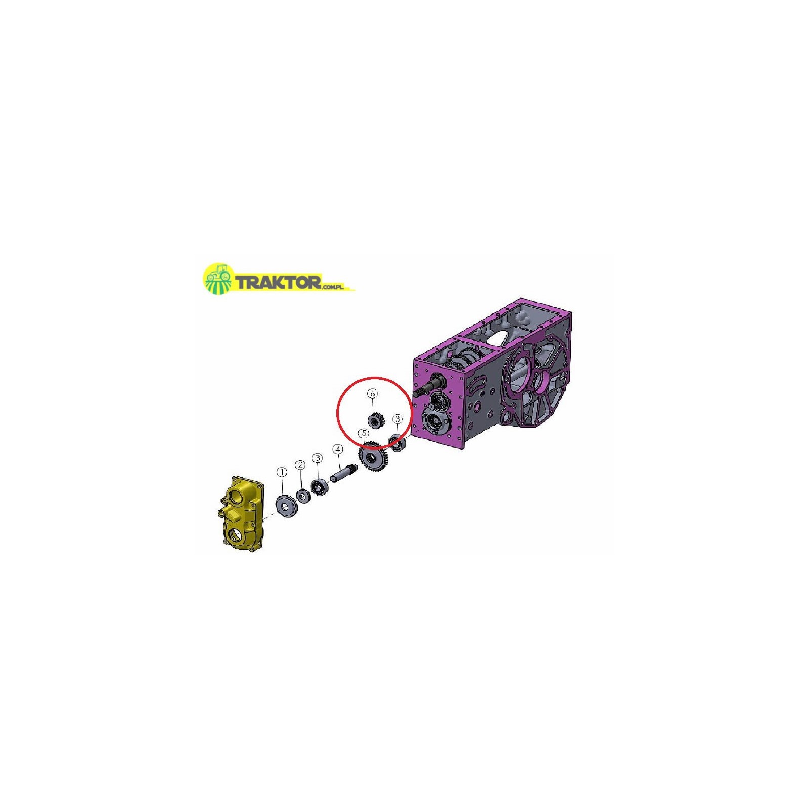 Pignon 15T pour prise de force Mitsubishi VST MT180/224/270