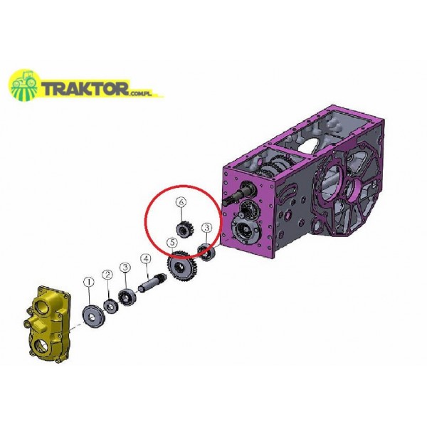 Piñón 15T para toma de fuerza PTO Mitsubishi VST MT180/224/270