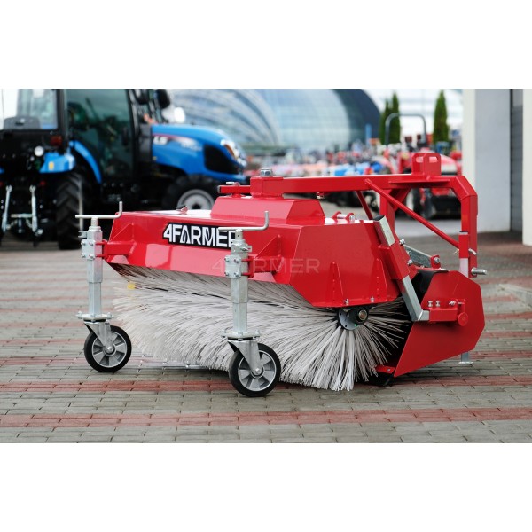 120-cm-Kehrmaschine für den 4FARMER-Traktor mit Korb