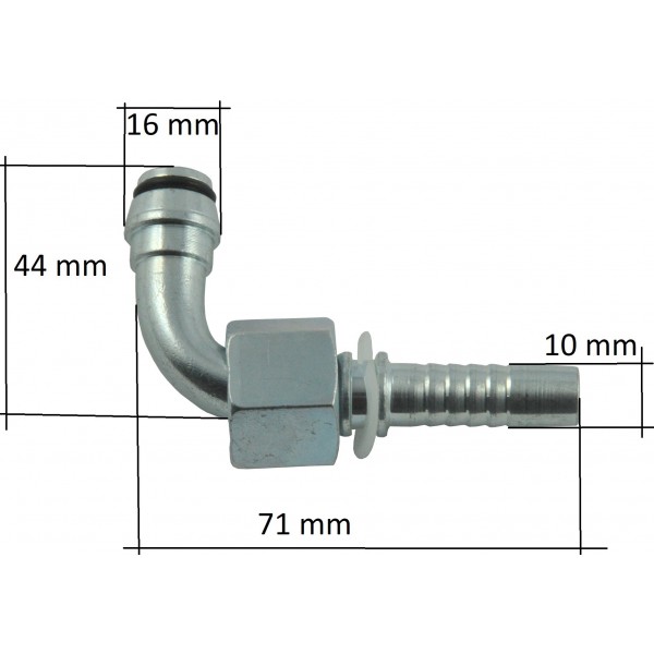 Boulon d'angle M16x1,5 pour tuyau de 5/16 pouces
