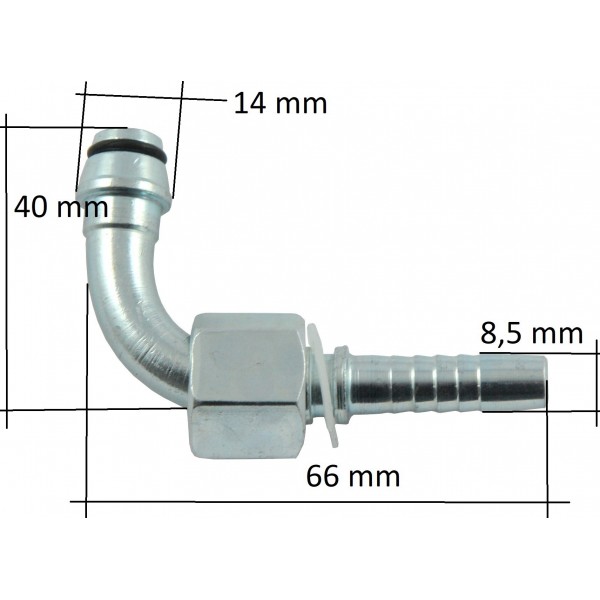 M16x1,5 Winkelbolzen für 5/16 Zoll Schlauch