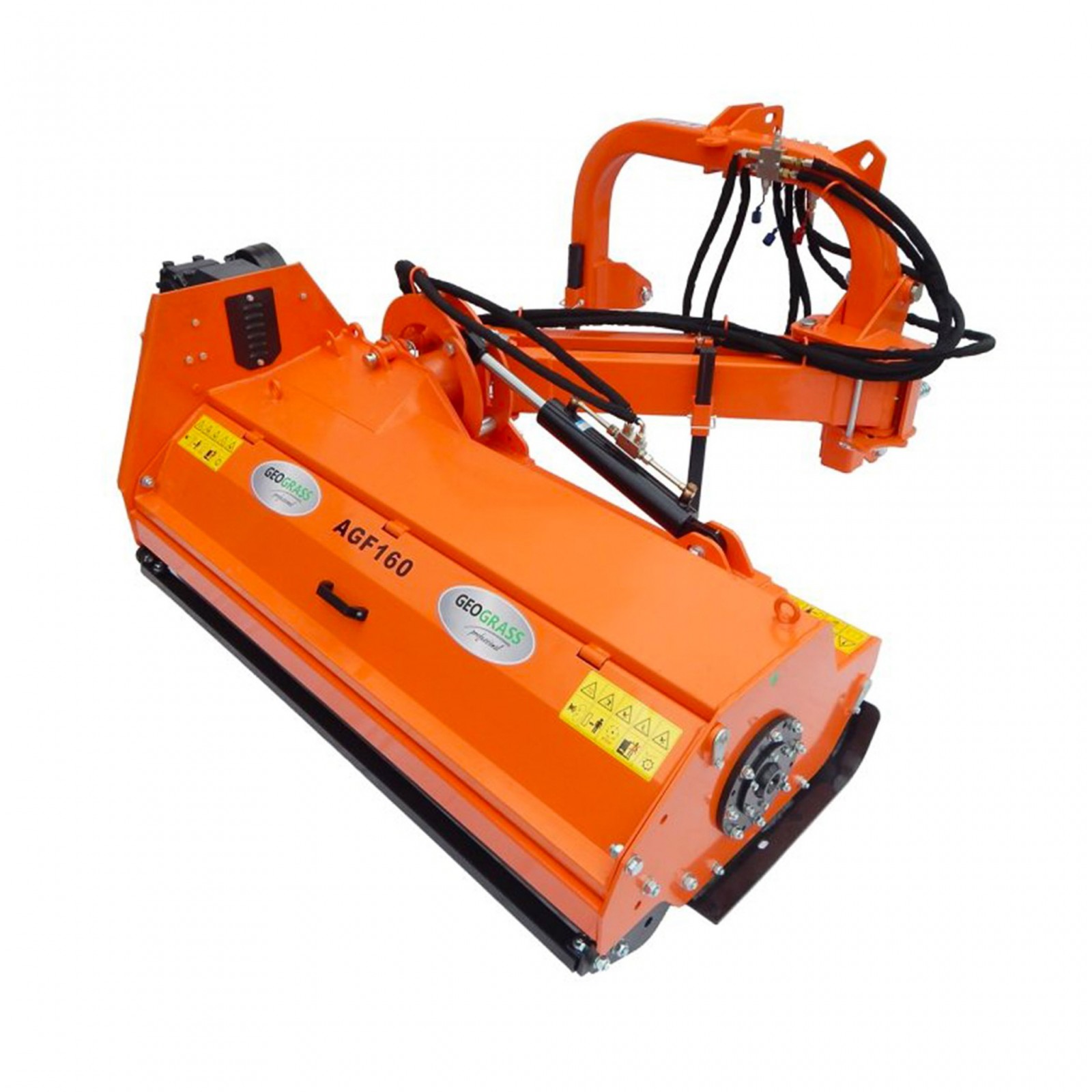 AGF 200 Geograss flail mower on a boom