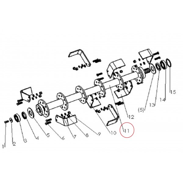 Hlavní hřídel 1095 mm osa nože kultivátoru SB105