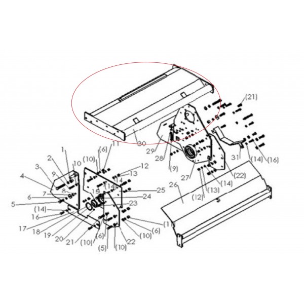 1046 mm horní plášť separačního kultivátoru SB105