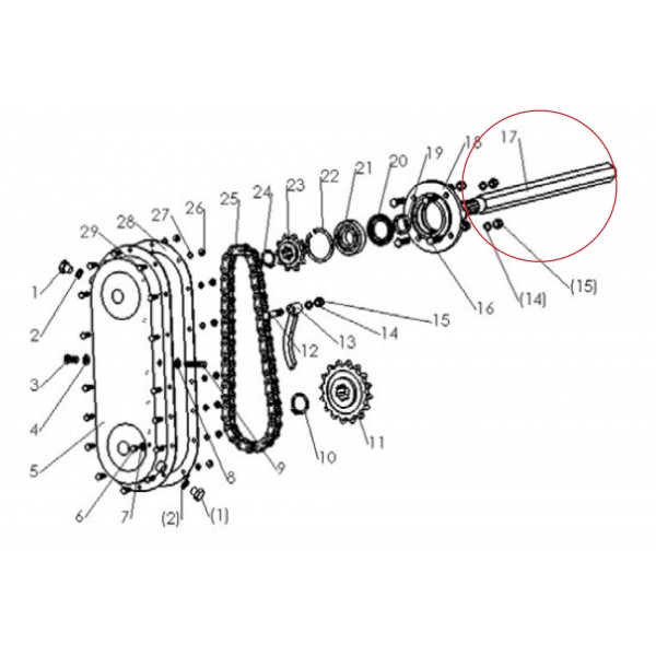 Hnací hřídel převodovky 870 mm Separační oj 6T SB145