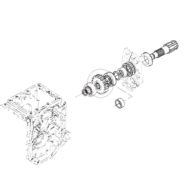 Piñón, 16T, 18T, Kubota, B1500, B1502, L1501, 67311-14790