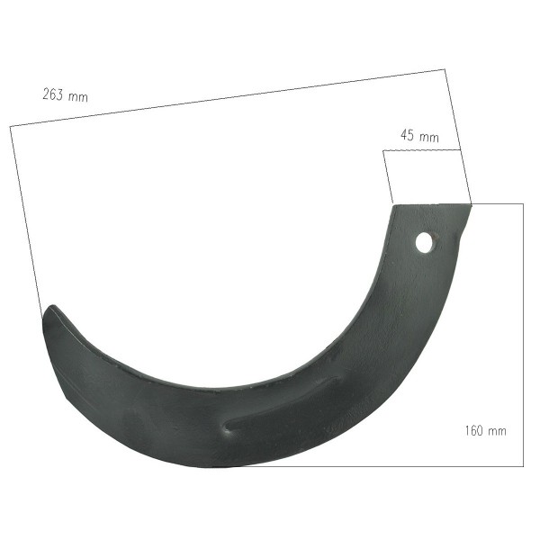Nóż do glebogryzarki Hinomoto / 45 x 6 x 263 mm
