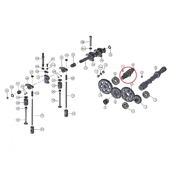 Arbre à cames de pompe d'injection de carburant / Mitsubishi V3D / Mitsubishi VST MT180 / MT224 / BCA01C00690A0
