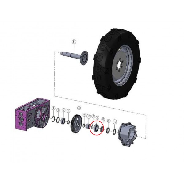 Rodamiento 6209 TATA 45x85x19 mm eje trasero, eje trasero, rueda trasera Mitsubishi VST MT270, MT224, MT180
