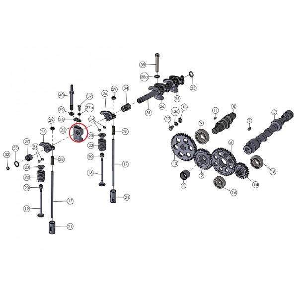 Wspornik wałka klawiatury / Mitsubishi VST MT270 / MT224 / MT180 | Traktor.com.pl