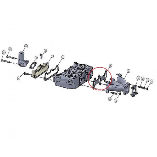 Tesnenie sacieho potrubia / Mitsubishi V3D / Mitsubishi VST MT180 / MT224