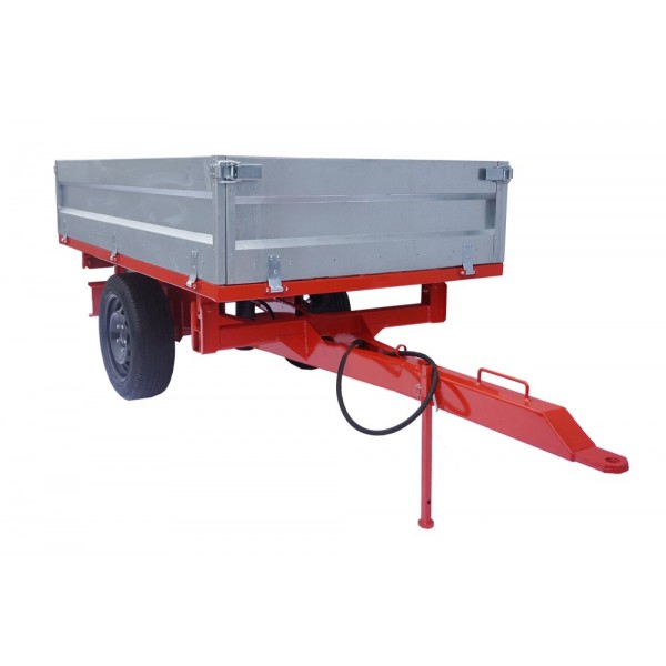 Single-axle agricultural trailer with Geograss trailer