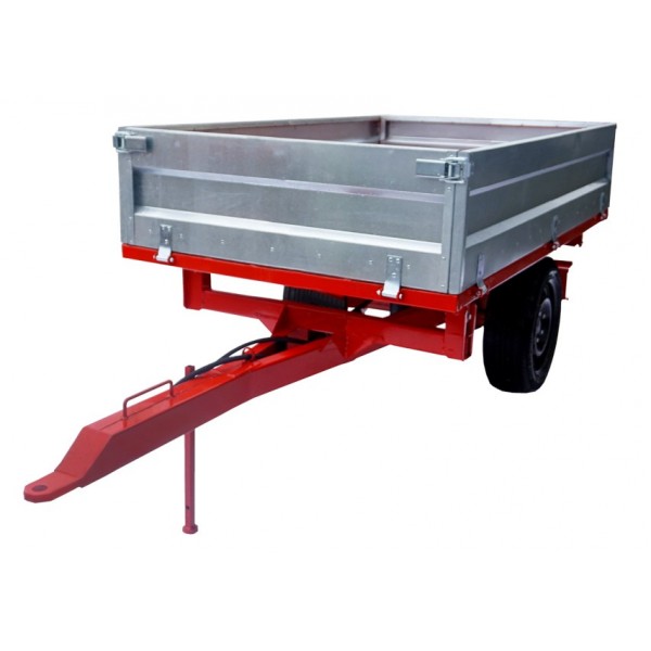 Single-axle agricultural trailer with Geograss trailer