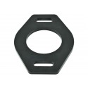 Plate, support for the protective tube of the transmission shaft of a flail mower