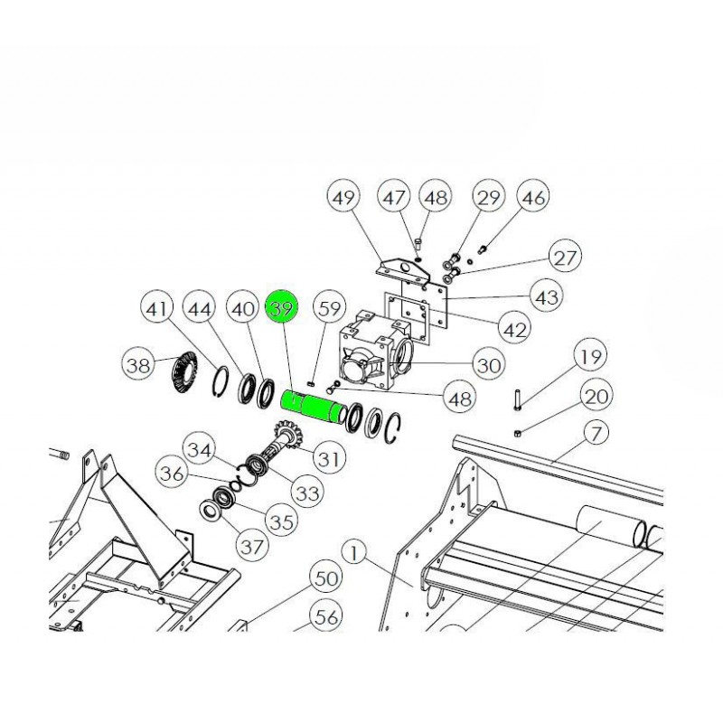 pozostałe - Bevel gear output shaft sleeve for the SB tiller