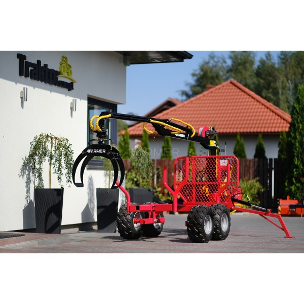 Grue forestière ATV LT1500 + remorque chargeur HDS 1,5t / 300 kg 4Farmer