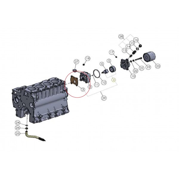 Sello de bomba de aceite / Mitsubishi VST MT180 / MT224 / MT270