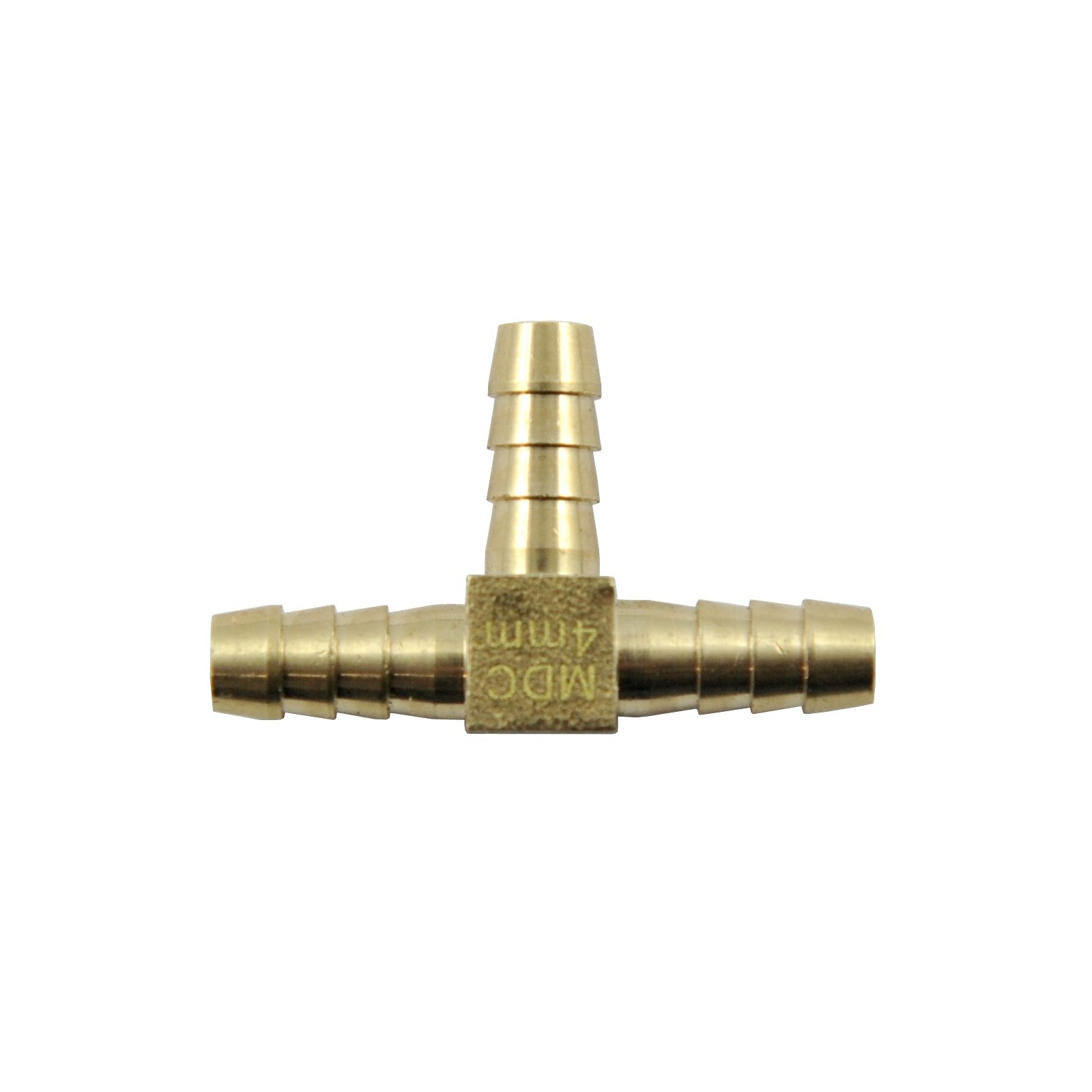T-kus 30x18x4 mm, konektor, vsuvka, rozdeľovač palivového potrubia MOSADZ