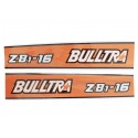 Kubota Bulltra B1-16, ZB1-16 Aufkleber