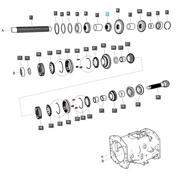 Pružinový kroužek / TRG281 / Traktor LS / č. 40284012