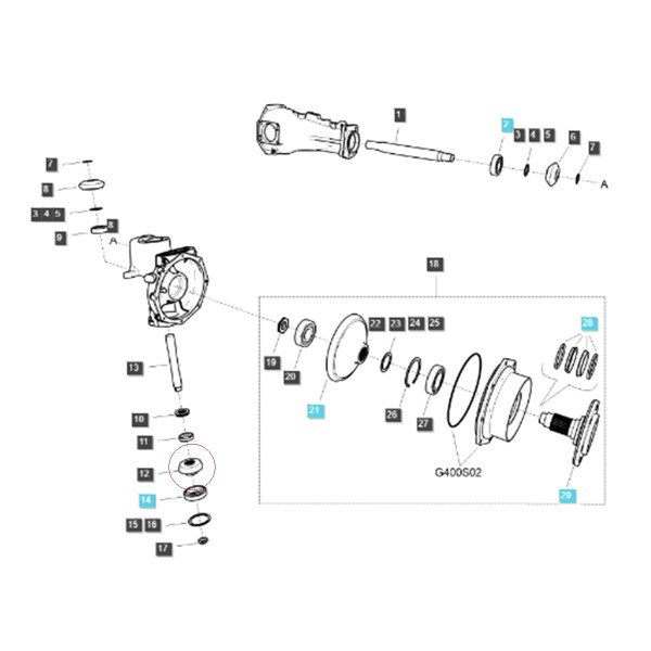 Kettenrad 14T/22T / 94 x 27,50 mm / LS MT3,50 / LS MT3,60 / TRG400 / A1400124 / 40347942