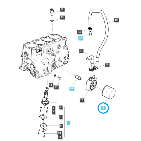 Filtr oleju silnikowego / EGQ140 / LS Tractor 40414065 | Traktor.com.pl