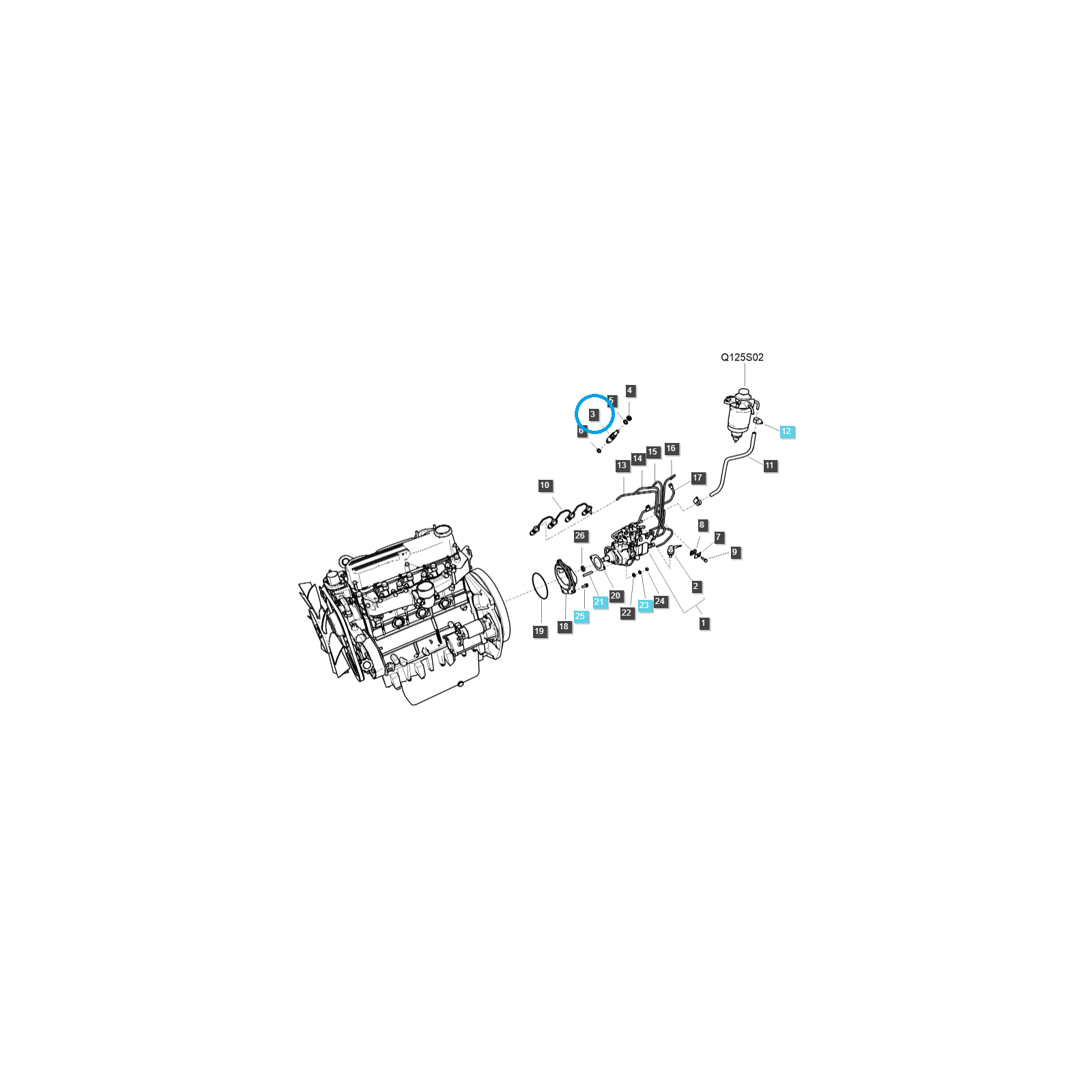 Injector / 120 bar / EGQ125 / LS Tractor / No. 40007662