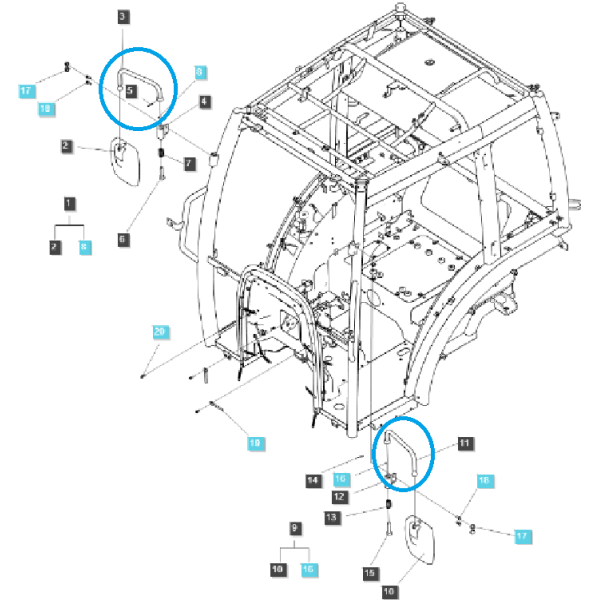 Wspornik , uchwyt lusterka / TRG869 / LS Tractor / 40255041