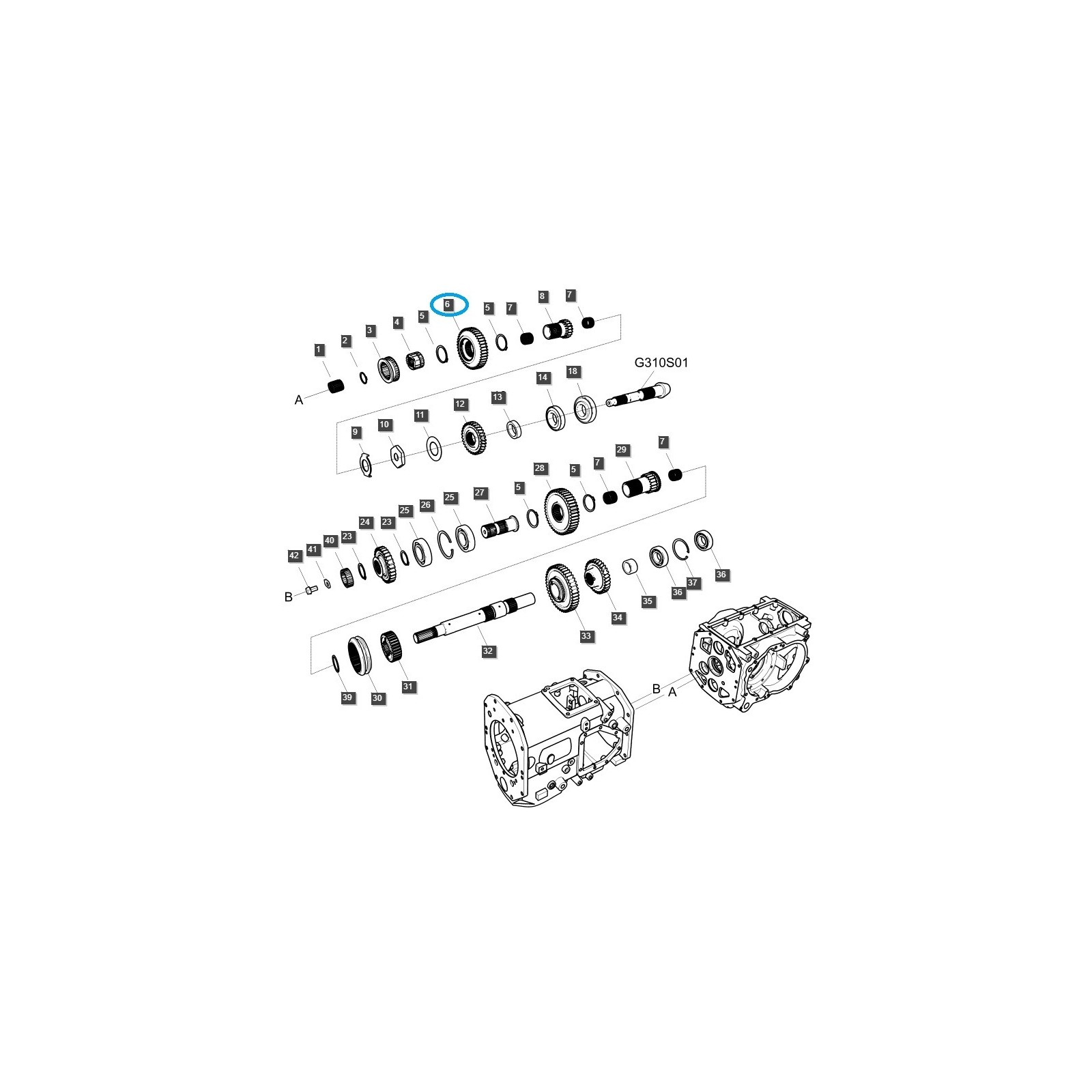 Piñón de engranaje DRVN TRG285 / Tractor LS / 40009230