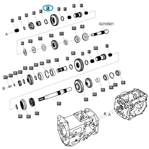 Pignon d'engrenage DRVN TRG285 / Tracteur LS / 40009230