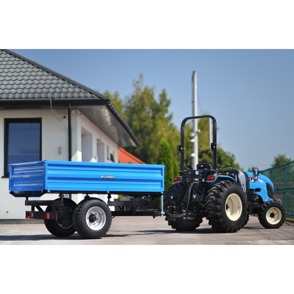 Single-axle agricultural trailer 2.5T with tipper and brake 4FARMER
