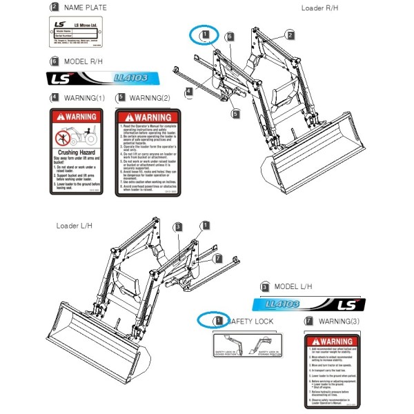 Etiqueta de bloqueo de seguridad / Bloqueo de seguridad para tractor LS / 40286951