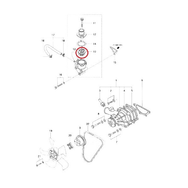 Termostat 82°C / Traktor LS / 31B4602200 / 40421107 / 40007663